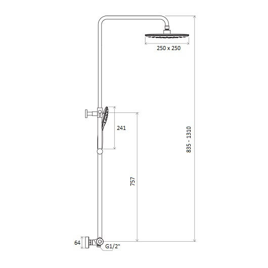 Душевая стойка с термостатическим смесителем и ручным душем Termo 300 TE 093.00/150. Фото 3