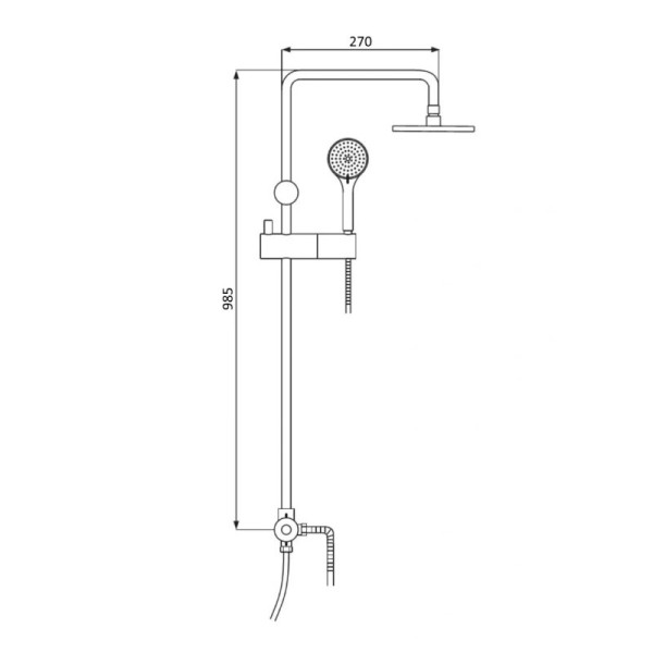 Душевая стойка Сантаком stOmega 1725, хром. Фото 2