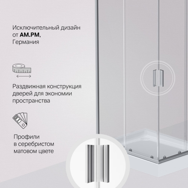 Душевое ограждение 100х80 см,без поддона. Фото 5