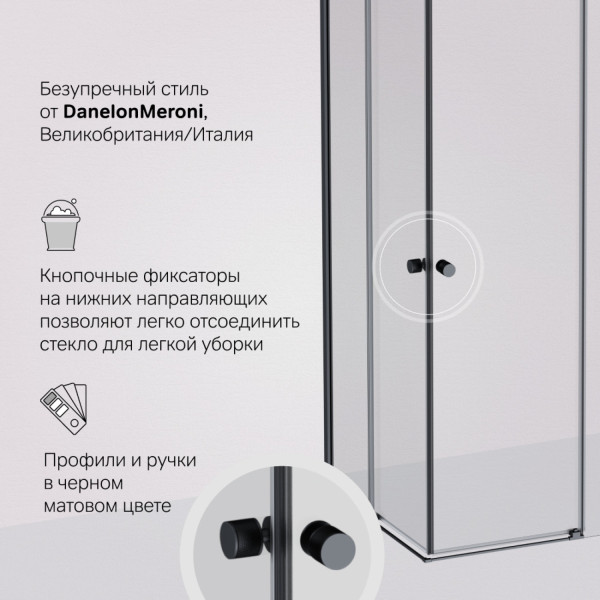 Душевое ограждение 100x80 см, без поддона. Фото 5