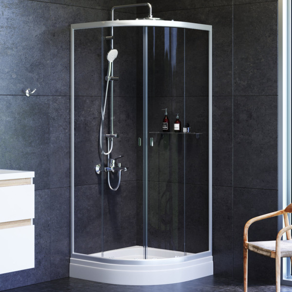 Душевое ограждение 80x80, c поддоном. Фото 1