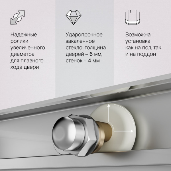 Душевое ограждение 90x90 см, без поддона. Фото 6