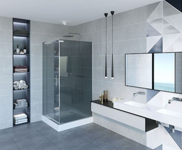 Душевое ограждение Erlit ER10109H-C4 (900x900x2000) квадратное, тонированное. Фото 2