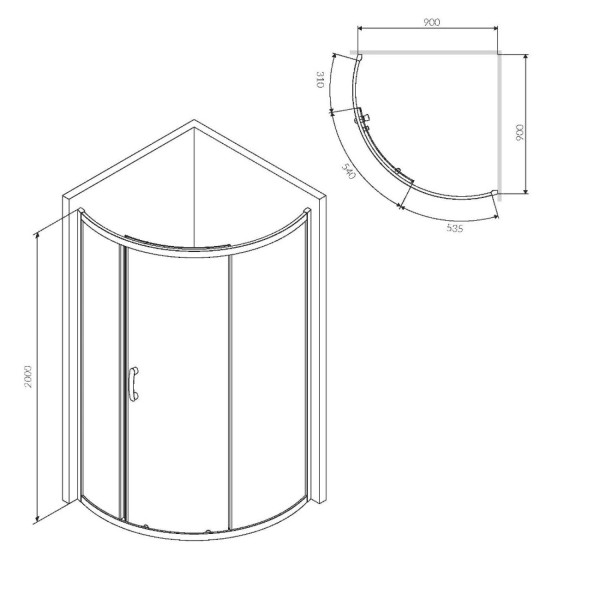 Душевое ограждения 90x90 см, без поддона. Фото 6