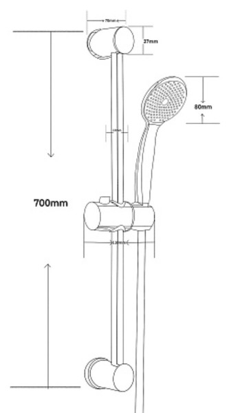 Душевой гарнитур, арт. VSS13, VODA. Фото 2