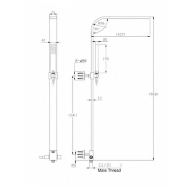 Душевой гарнитур Bravat Arc D224K-ENG, черный. Фото 2