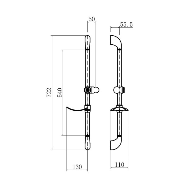 Душевой гарнитур FASHUN A8007, хром. Фото 2
