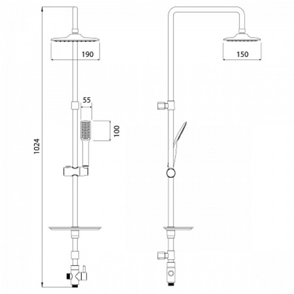 Душевой гарнитур Lemark LM8804С без смесителя c верхней душевой лейкой "Тропический дождь", хром. Фото 2