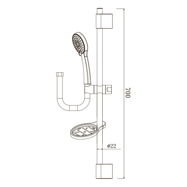 Душевой гарнитур Olive s BD02, хром. Фото 2