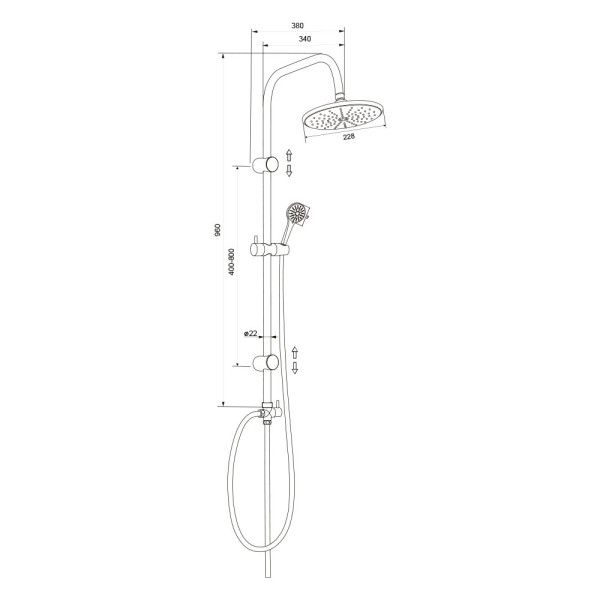 Душевой гарнитур Olive s KDC02, хром. Фото 2