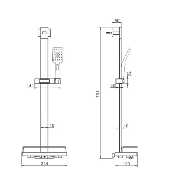 Душевой гарнитур Rose R159, хром. Фото 2