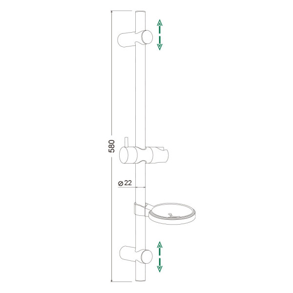 Душевой гарнитур с мыльницей WesnaArt DS021-58, хром. Фото 2