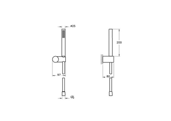 Душевой гарнитур Vitra Origin A4554336WTC с ручным душем, черный матовый. Фото 2