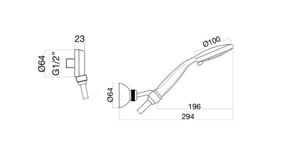 Душевой гарнитур Webert AC0489560, черный. Фото 2