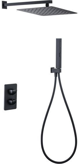 Душевой комплект Allen Brau Infinity 5.21016-31 (с внутренней частью) черный матовый. Фото 1