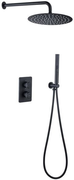 Душевой комплект Allen Brau Priority 5.31013-31 (с внутренней частью) черный матовый. Фото 1