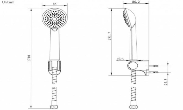 Душевой комплект Bravat Eco D288CP-RUS, хром. Фото 2