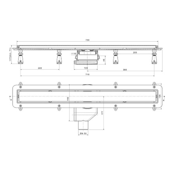 Душевой лоток POINT Гермес сталь 750 арт PN50175. Фото 2