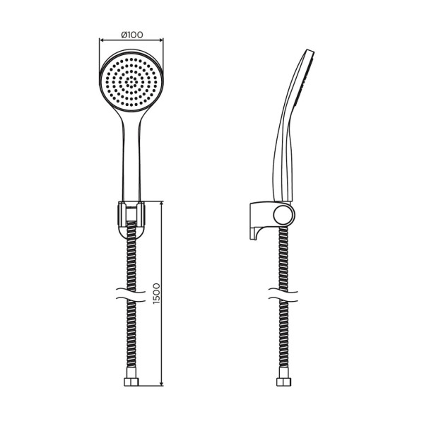 Душевой набор, черный. Фото 6
