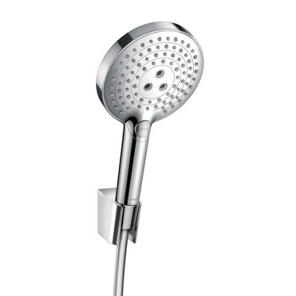 Душевой набор Hansgrohe Raindance Select S 120 3jet с держателем и шлангом 160 см, хром (26721000). Фото 1