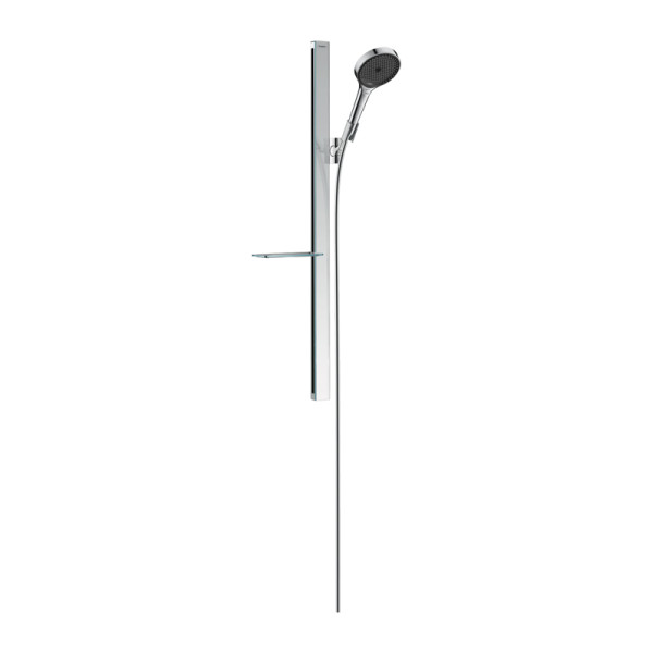 Душевой набор Hansgrohe Rainfinity 130 3jet, со штангой 90 см и мыльницей, хром (27671000). Фото 1