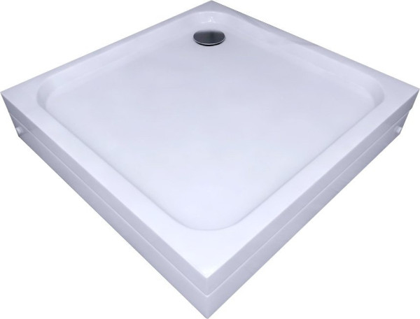 Душевой поддон (с ножками) из литого мрамора 90*90 квадратный, гладкое дно (продаем из наличия). Фото 1