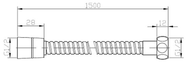 Душевой шланг металлический, 1,5 м, арт. VMSH15, VODA. Фото 2