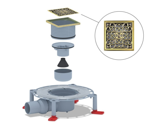 Душевой трап Bronze de Luxe 21962-5602, бронза. Фото 3