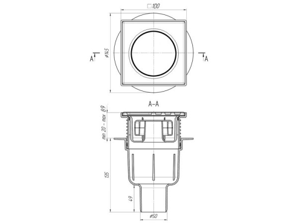 Душевой трап Bronze de Luxe 21962-57, бронза. Фото 2