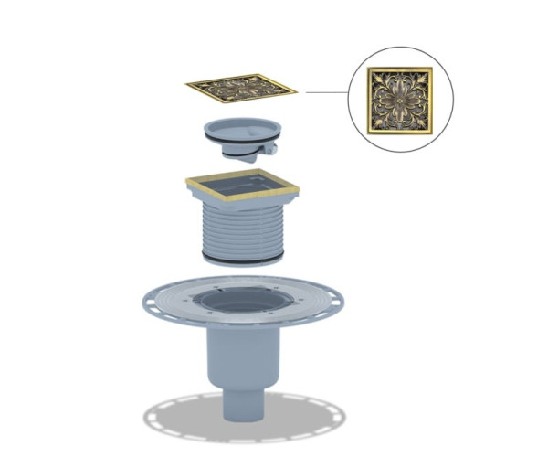 Душевой трап Bronze de Luxe 21975-5902, бронза. Фото 3