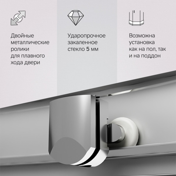 Душевой уголок 80х80 см, без поддона. Фото 6