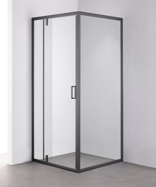 Душевой уголок OLIVE S DUERO квадратный 90х90х195, черный. Фото 1