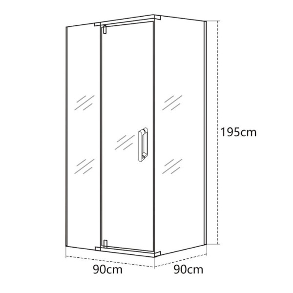 Душевой уголок OLIVE S VIAR квадратный 90х90х195, хром. Фото 2