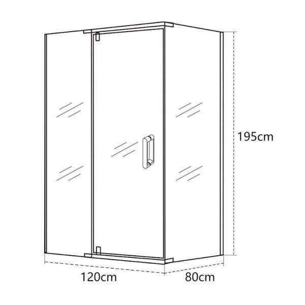 Душевой уголок OLIVE S VIAR прямоугольный 120х80х195, хром. Фото 2