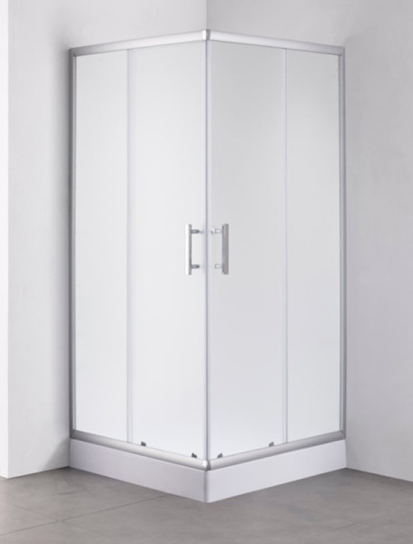 Душевой уголок с поддонном OLIVE S MINO квадратный матовое стекло 90х90х192.5, хром. Фото 1