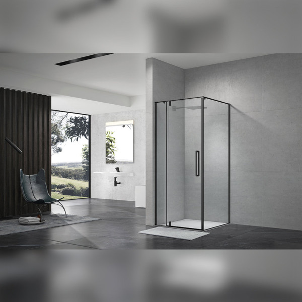 Душевой уголок Terminus Альба квадрат 90х90х220, черный. Фото 1