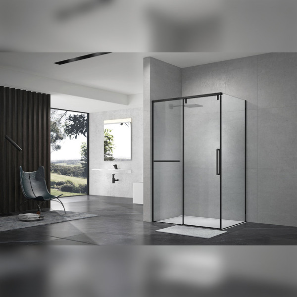 Душевой уголок Terminus Альба прямоугольная 90х120х220, черный. Фото 1