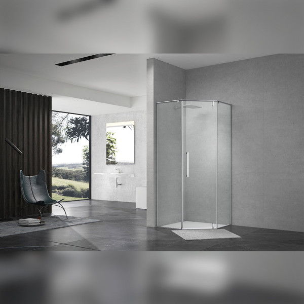 Душевой уголок Terminus Альба трапеция 100х100х200, хром. Фото 1