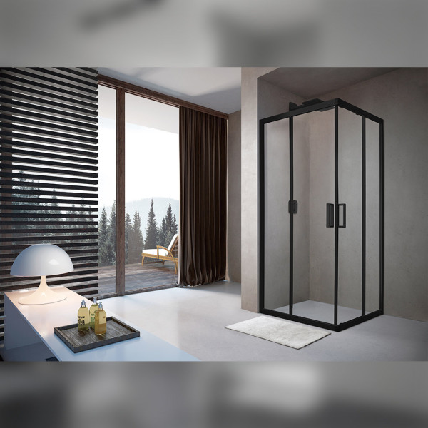 Душевой уголок Terminus Соренто квадрат 90х90х200, черный. Фото 1