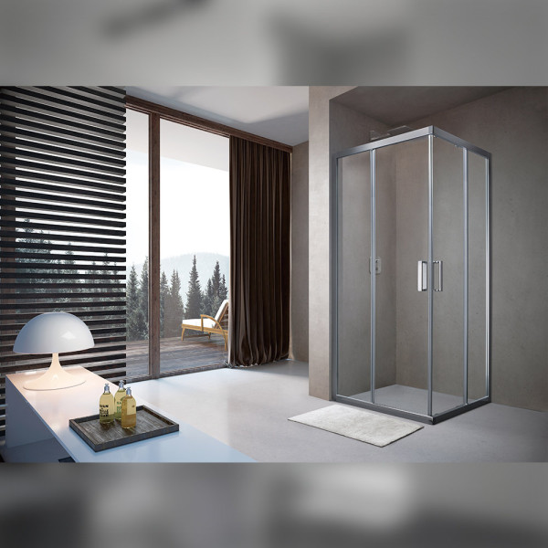 Душевой уголок Terminus Соренто квадрат 90х90х200, хром. Фото 1