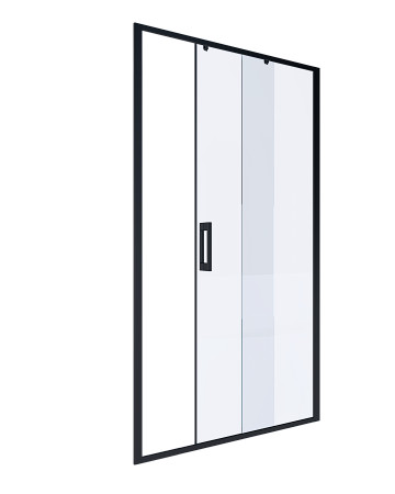 Дверь в нишу Alex Baitler AB61B110 (1100*2000) прозрачное, двери раздвижные, проф черный. Фото 1