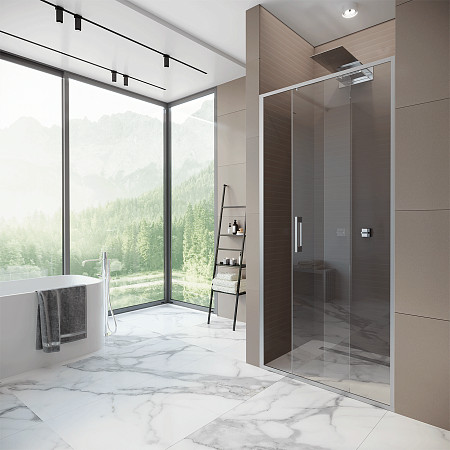 Дверь в нишу Alex Baitler AB61С130 (1300х2000) прозрачное, двери раздвижные. Фото 2