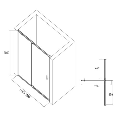 Дверь в нишу ALEX BAITLER™ AB78С120 (1200х2000) матовое,двери распашные,профиль сатин. Фото 3