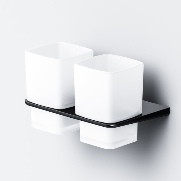 Двойной стеклянный стакан с настенным держателем. Фото 3