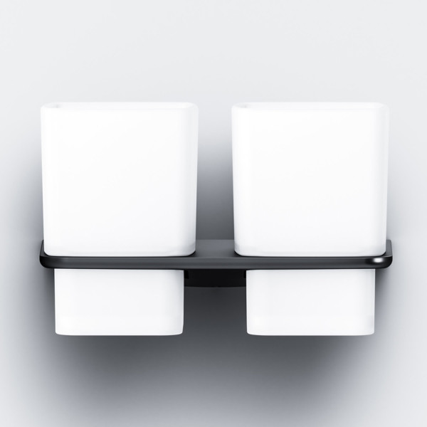 Двойной стеклянный стакан с настенным держателем. Фото 5