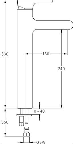 E10861-CP SINGULIER cмеситель для раковины высокий. Фото 2
