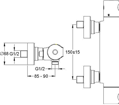 E10872-CP SINGULIER термостатический cмеситель для душа. Фото 2