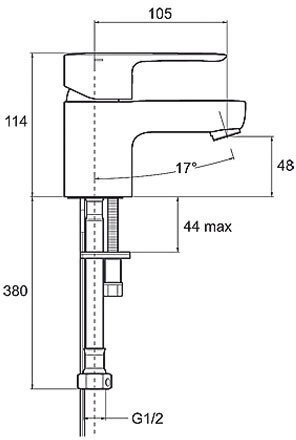 E16027-4-CP JULY cмеситель для раковины. Фото 2