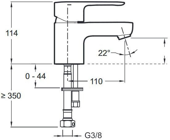 E16027-4ND-CP JULY cмеситель для раковины без донного клапана. Фото 3