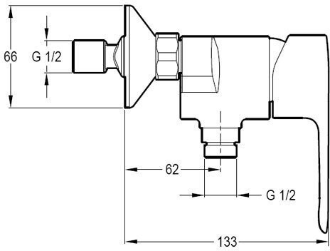 E16029-4-CP JULY cмеситель для душа. Фото 4